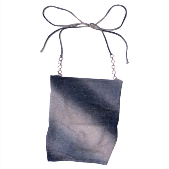 Charcoal Chain Crop Top - Picture 3 of 5